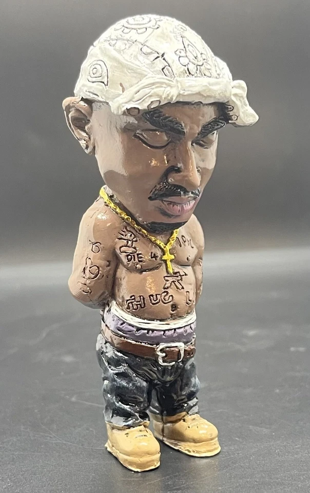 Tupac Turbante Blanco Hip Hop Resina Creativa Escritorio Estatua Hogar 4.25" Nuevo Foto 3 de 4