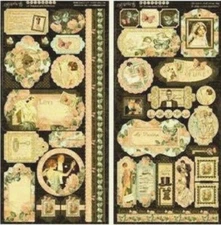 Graphic 45 Le Romantique Collection Bride 12" Cardstock Tag Label Border Sticker