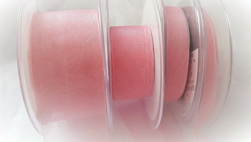 Berisfords PINK Double Faced Satin & Sheer Organza Ribbon (2) - 3mm to 50mm - Picture 15 of 17