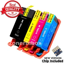 4PACK 910XL Ink Combo W/Chip for HP OfficeJet Pro 8010 8020 8022 8025 8028 8030