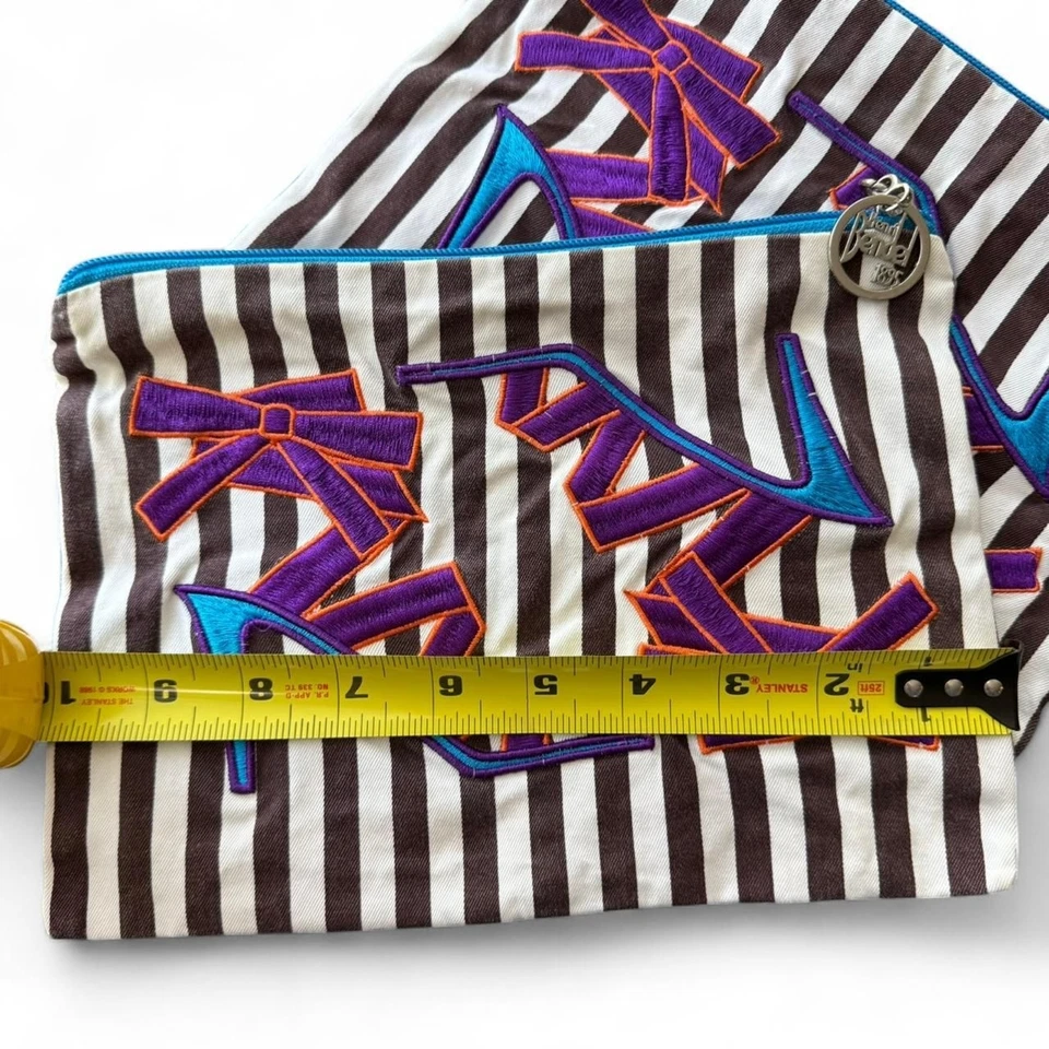 Henri Bendel 1895 Juego de 2 Tacones Stiletto Bordados Bolsas de Cosméticos Foto 4 de 4