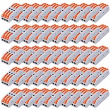 Wire Connectors Terminals Kit 3 Conductor Compact Splicing 28-12 AWG 50 Pack US