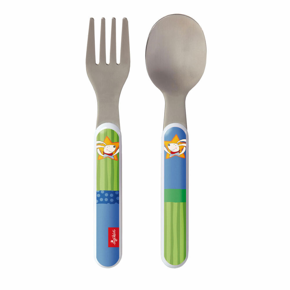 Sigikid Besteckset Racing Rabbit 2-tlg Löffel Gabel Kinderbesteck Hase