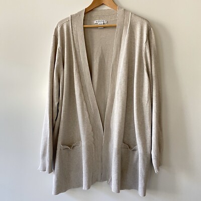 99 Jane Street 3X Cardigan Sweater Open Front Cozy Neutral