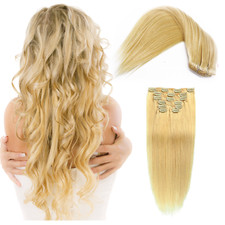 Real Human Hair Clip in Hair Extensions, 100 Handmade Pure 100g Factory Price