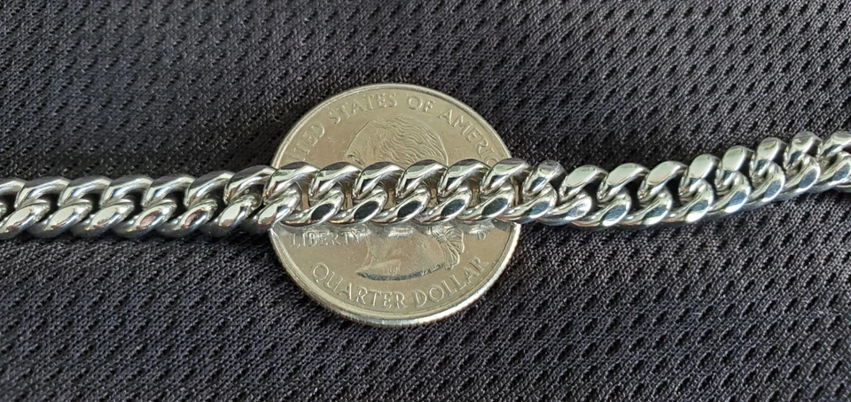 Cadena cubana Miami de 6 mm de plata de ley .925 Foto 4 de 4