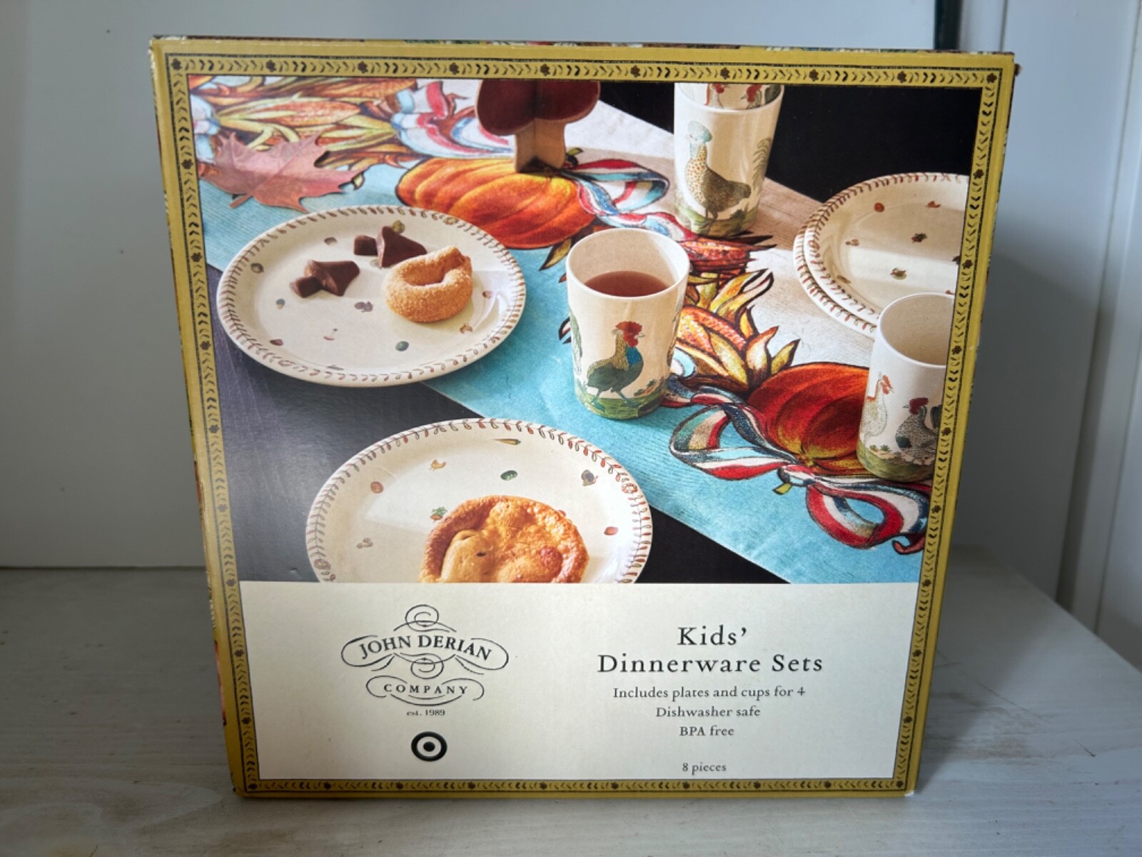 John Derian Company KIDS DINNERWARE SETS 4 Plates 4 Cups Thanksgiving Kids Table