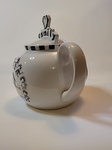 Children Of The Inner Light Teapot Family Black & White Ceramic Marci by Enesco - Picture 9 of 24