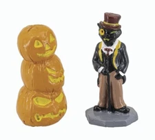 PUMPKIN STACK & BLACK CAT GENTLEMAN FG Square PUMPKIN HOLLOW 2024 NEW #280-4409