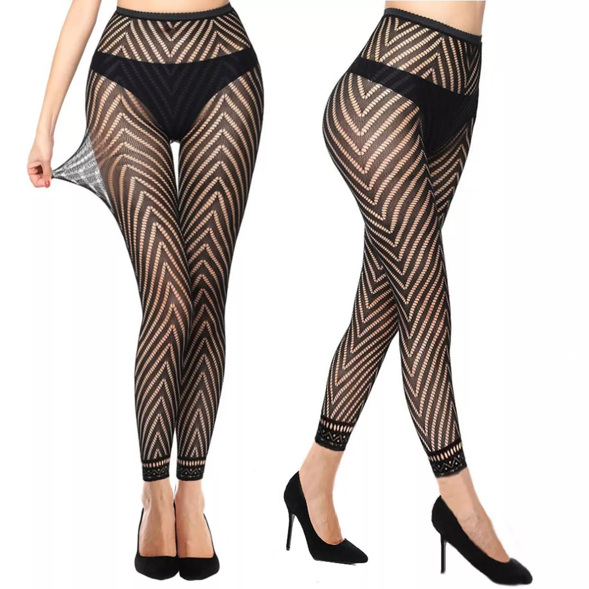 Striped 2025 footless tights