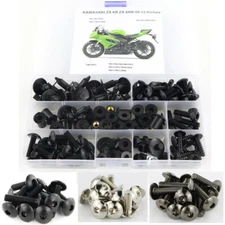Fit For Kawasaki ZX-6R ZX-6RR 2009-2012 Steel Complete Fairing Bolt Bodywork Kit