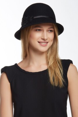 Betmar Hats Anita Wool Black Women's Hat $65