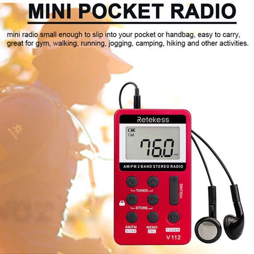 Retekess V112 FM AM radio auricular recargable para Sporting Gift - Imagen 3 de 12