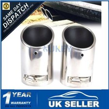 2X FOR VW PASSAT B6 CC EOS 06-14 CHROME EXHAUST TAIL PIPE TIP MUFFLER COVER TRIM