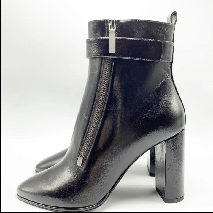 Stivaletti Saint Laurent Loulou 95 D cerniera in pelle moroder cinturino taglia 41