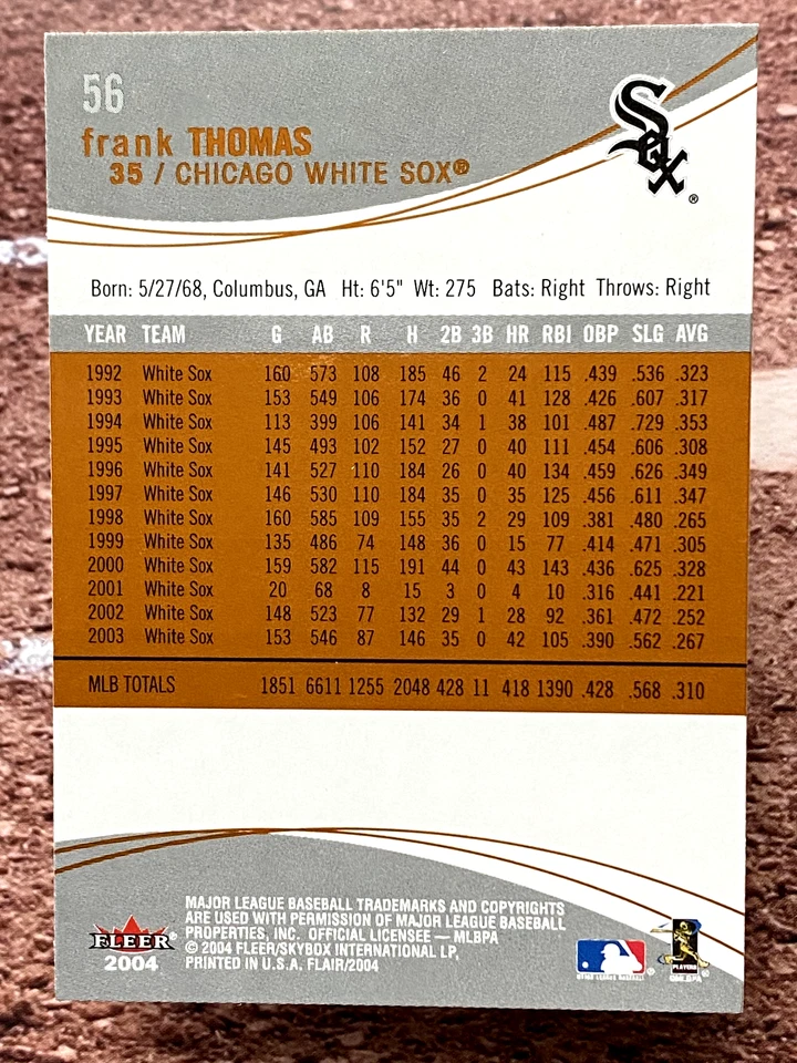 2004 Flair Frank Thomas #56 - Image 2 of 2