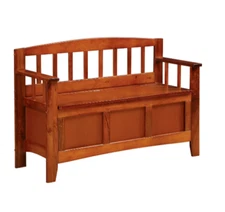 Bench Storage Entryway Wood Shoe Seat Rack Brown Solid Wooden Organizer Bedroom