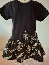 LAS VEGAS RAIDERS Football Infant Toddler T shirt Dress Perfect for Game Day
