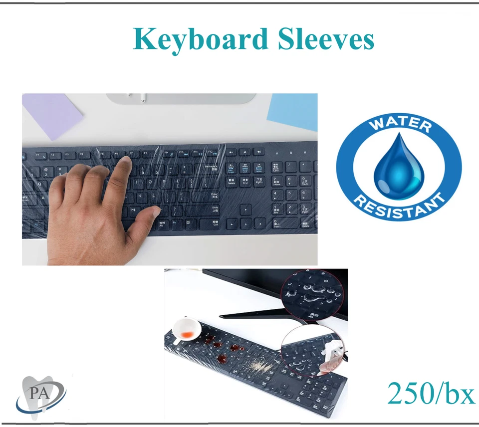 Funda de teclado desechable 22"W x 14"L funda de teclado universal, transparente Foto 2 de 4