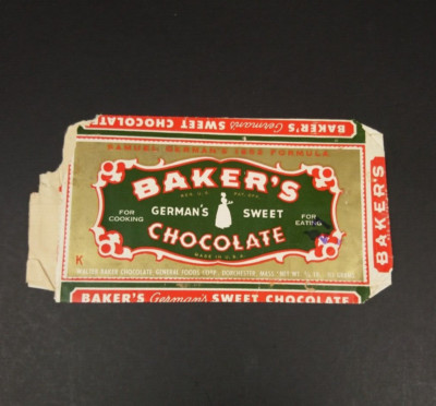 VTG 1950's Baker's Chocolate German's Sweet Wrapper Dorchester Mass. | eBay