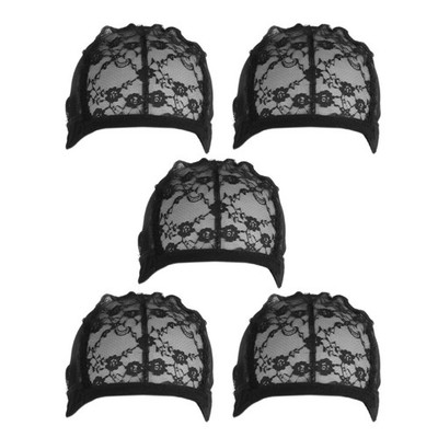 5 Pieces Elastic Lace Wig Caps Ideal For Fashionable And Comfortable Wig Use