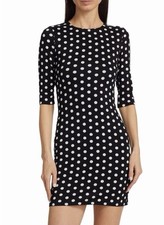Alice + Olivia Women's Delora Minidress Polka Dot Black White SZ 6 NWT MSRP $395