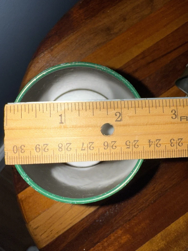 Campbell's Soup Vintage Yankeedoodle Tin Mugs Set Of 2 MCM Green - Imagem 3 de 4