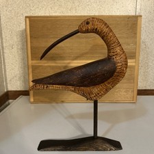 Esca Shorebird stile antico intagliato a mano testa tornita aspetto ricciolo