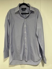 Turnbull  Asser Exclusive Dress Shirt Blue  white Plaid Size 16 1/2 42cm