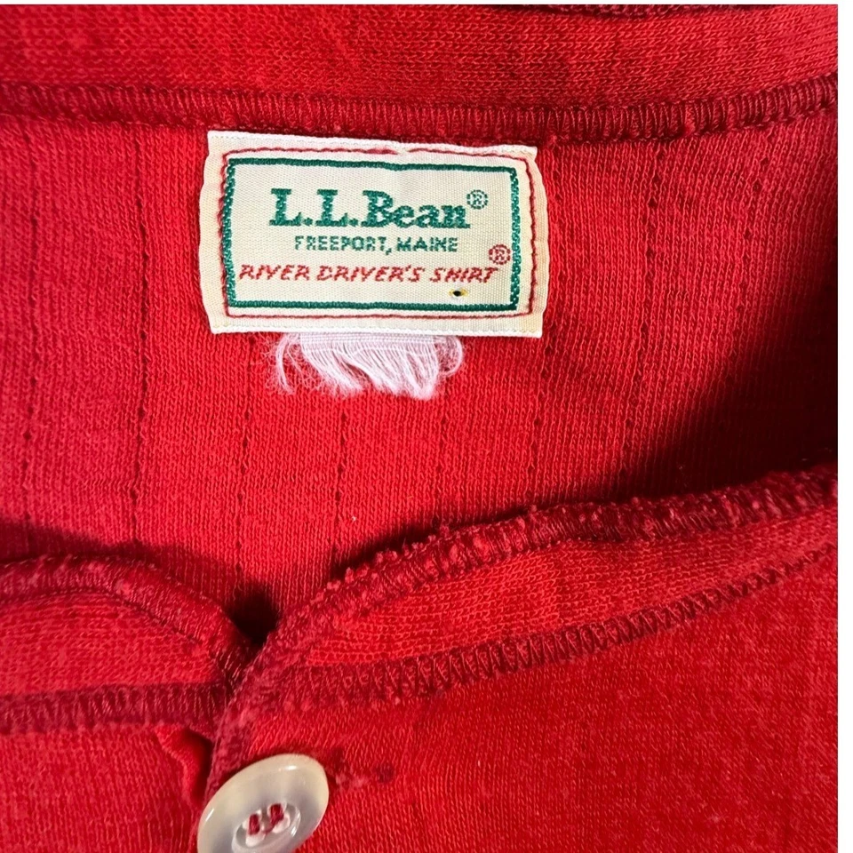 Camisa De Colección LL Bean Para Hombres Falta Talla Roja Mezcla de Lana Manga Larga River Drivers EE. UU. Foto 2 de 4
