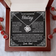 To My Daughter Necklace, Gift from Dad, Father Daughter Jewelry