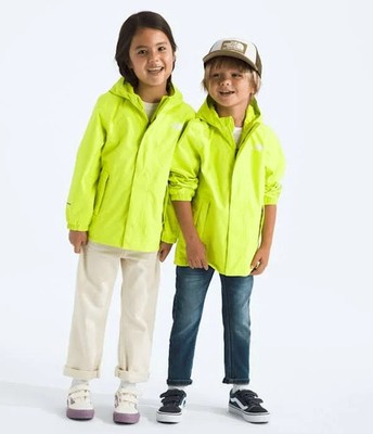 NEW The North Face Antora Rain Jacket Kids Size 6 Lime Waterproof /100%AUTHENTIC