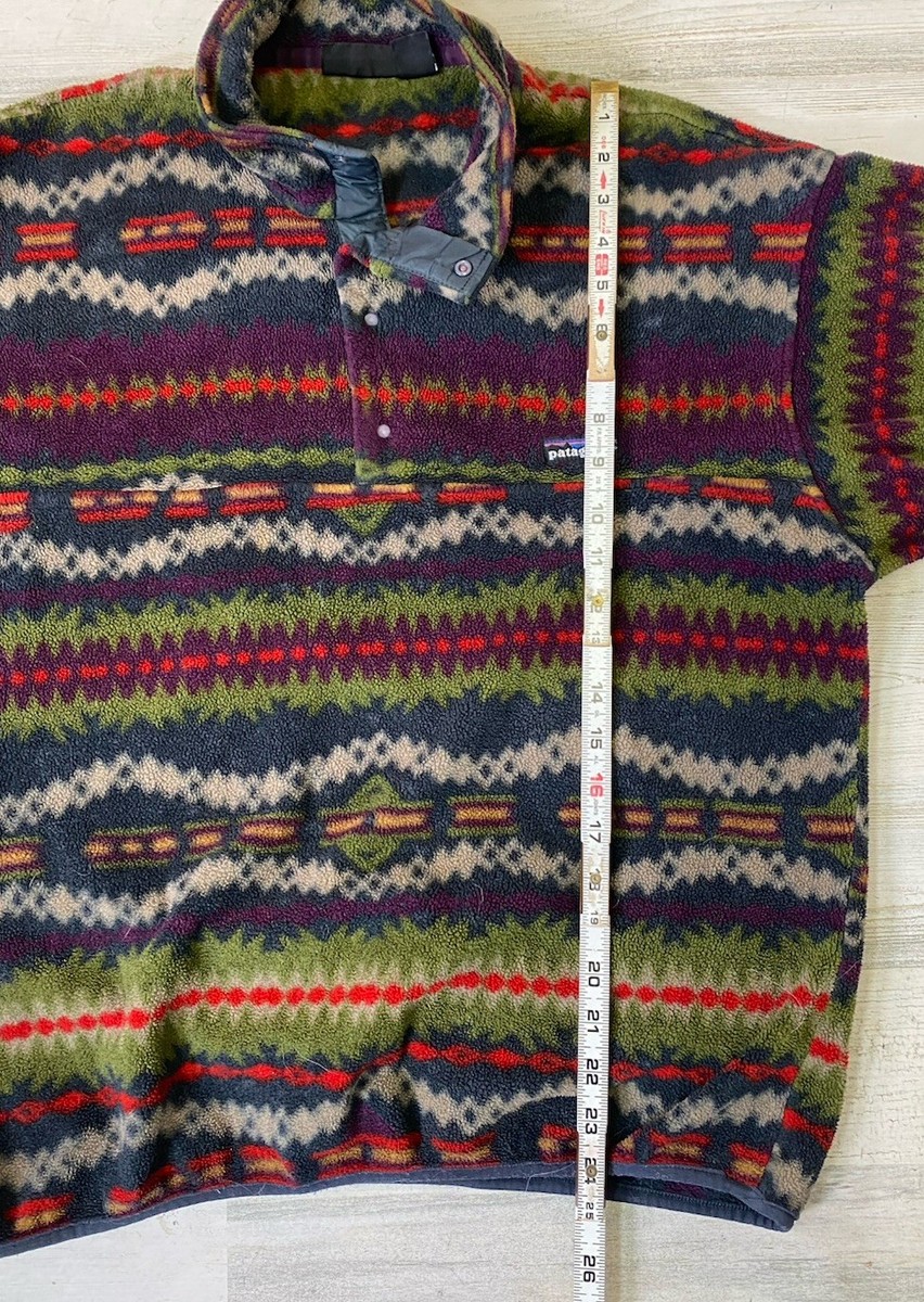 seege_1　patagonia 00s Vintage Patagonia Snap Fleece Mens Sz M Aztec Sacajawea Carbon