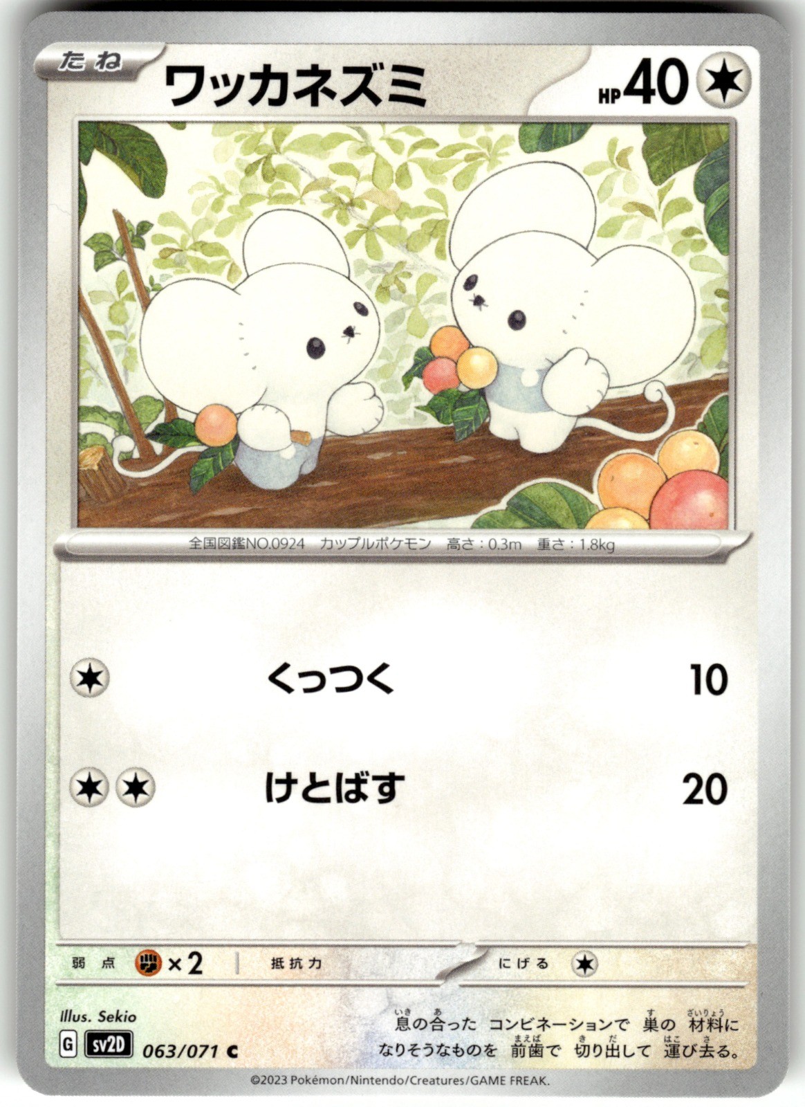 Tandemaus Regular 063/071 SV2D: Clay Burst Common Pokemon Card NM