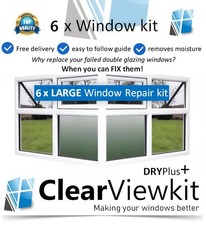 6 x LARGE Windows kit Clears failed double glazing windows & Clears Condensation