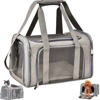 Transporttasche Hund Katze Klappbar Tragetasche Haustier Tragebox Grey