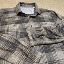 Tommy Bahama Mens Plaid Flannel Long Sleeve Button Down Shirt XL Gray Blue
