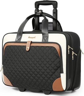 Arcoyard Rolling Laptop Bag Briefcase Waterproof Beige