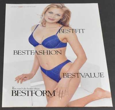 1996 Print Ad Sexy Fashion Lady Blonde Bestform Bra Underwear Gorgeous Art Denim
