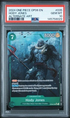 2024 One Piece Wing Of The Captain Hody Jones Alternate Art OP06-035 PSA 10