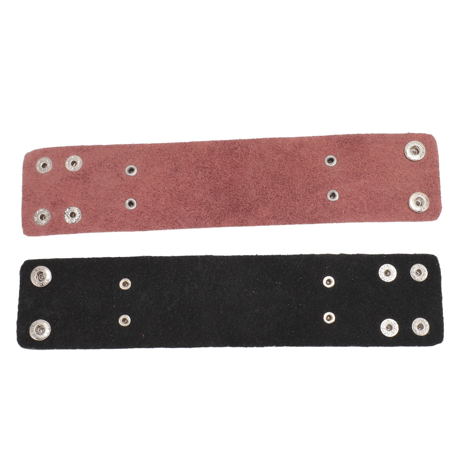 2pcs Wide PU Leather Bracelet Wrist Cuffs Punk Cuff Bracelet For Motorcycle