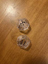 Polyhedral Overhead Dice Set Transperant - Lot of 2 MATH STATS PROBABILITY
