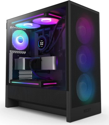 NZXT H5 Flow RGB ( 2024 ) , Tower-Gehäuse schwarz, Tempered Glass