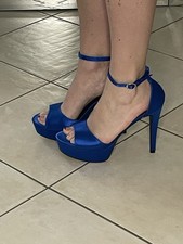 Blaue High Heel Sandalette Gr. 40 von Salinyang Absatz 13 Cm Neu
