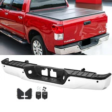 Rear Bumper Steel Bumper Assembly Compatible with Toyota Tundra W/SENSOR Hole