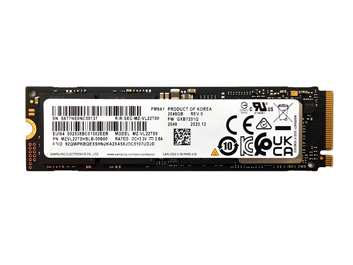 Samsung 2TB PM9A1 Gen4x4 NVMe M.2 PCIe SSD Opal MZVL22T0HBLB LEN