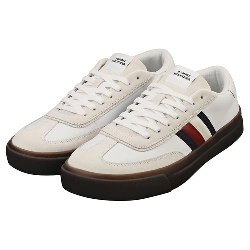 Tommy Hilfiger Cuff Set Terrace Uomo - Sneakers Casual Pelle Bianche - 44 EU - Foto 8 di 8