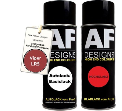 Autolack Spraydose Set  Viper LR5 Ruby Red Basislack Klarlack Sprühdose 400ml