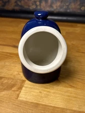Vintage White & Blue Salt Cellar Salt Pig 