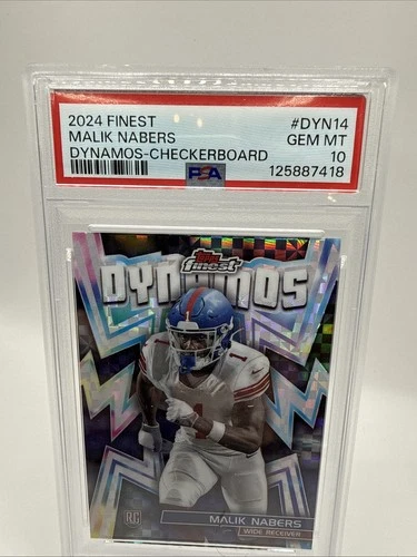2024 Topps Finest - Dynamos Malik Nabers #DYN-14 Checkerboard Refractor (RC)